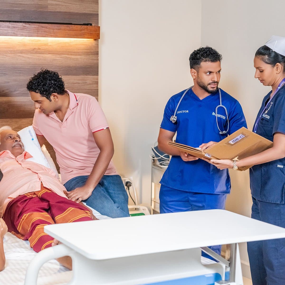 Clinical team reviewing a patient's results