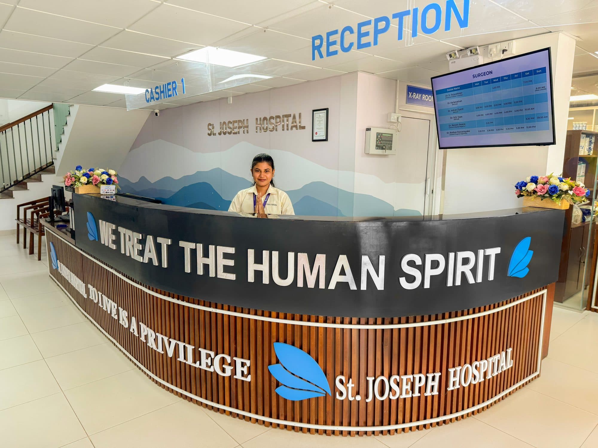 Hospital reception desk